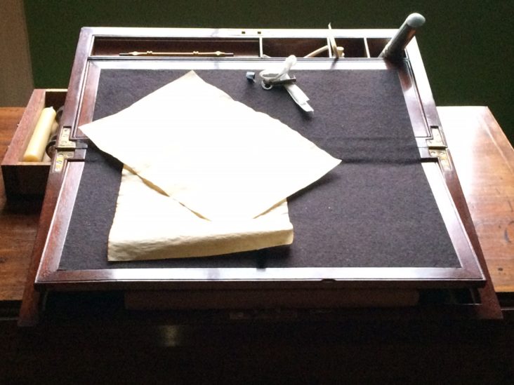 Hamilton writing desk Stephanie Dray and Laura Kamoie